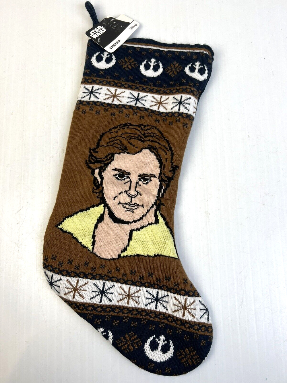 Star Wars Hans Solo Disney Christmas Stocking Knit Harrison Ford 18" Sci Fi